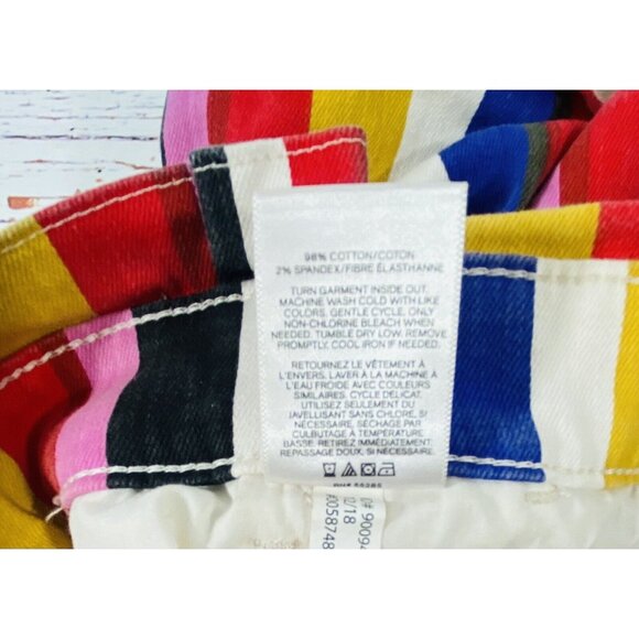 Express Paperbag Waist Jean Shorts Extreme High Rise Striped Y2K Retro Shortie 6 - Picture 9 of 12